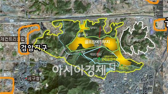 롯데그룹이 추진 중인 계양산 골프장 예정부지.
