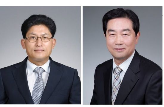 왼쪽부터 송재희ㆍ정난권 한국중소벤처무역협회 공동회장