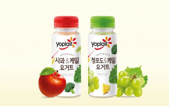 "국내 최초 10가지 과일·채소 듬뿍"…빙그레 요플레, 마시는 케일요거트 2종 출시
