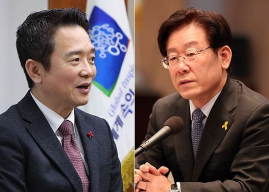 남경필 자유한국당 경기지사 후보(좌)와 이재명 더불어민주당 경기지사 후보(우).사진=연합뉴스