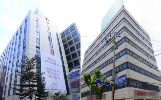 여의도 한양빌딩을(사진 왼쪽)과 영등포 우성빌딩. 사진=연합뉴스