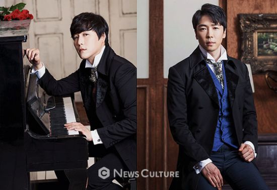 ▲ 뮤지컬 '붉은 정원'(연출 성재준)에서 '빅토르' 역을 맡은 배우 정상윤(왼쪽)과 에녹을 서울 대학로 한 카페에서 만났다. © 사진=벨라뮤즈