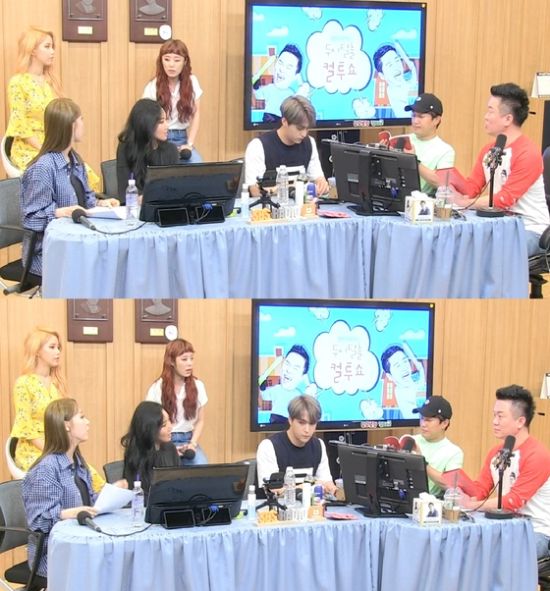 ▲ SBS 파워FM '두시탈출 컬투쇼' 마마무, 손동운, 차태현, 김태균 © 사진=방송 화면 캡처