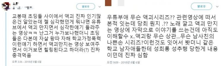 사진=트위터 이용자 @HVqklBSo****(왼쪽), @princesung****(오른쪽)