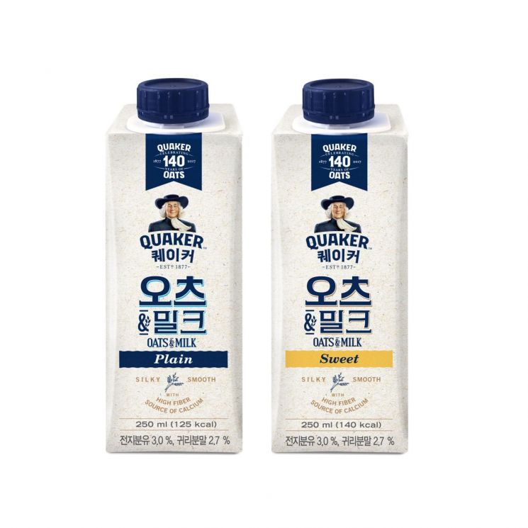 롯데칠성, 귀리음료 '퀘이커 오츠 앤 밀크' 2종 출시