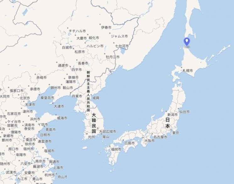 일본령 무인도로 영해 기점 설정의 중요한 무인도 중 하나로 알려진 '에산베하나키타코지마(鼻北小島)'의 위치(파란색 표시 지점). 지난 9월 이후 육지에서 육안으로 확인되지 않고 있어 섬이 가라앉거나 깎여나간 것으로 추정되고 있다.(자료=위키피디아)