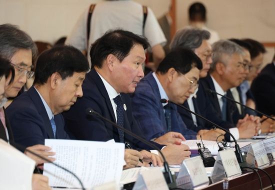 [포토] APEC 준비위원회에서 발언하는 최태원 회장