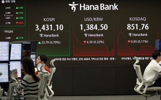[포토] 장중 3,430 돌파한 코스피