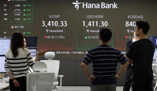 [포토] 코스피 장중 2% 가까이 하락