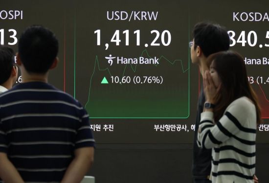 "美 지표發 강달러·대미투자 압박 부담" 환율, 장중 1410원대 돌파