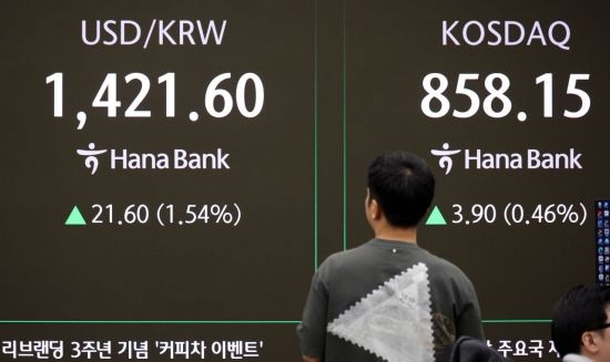[포토] 원·달러 환율 1420원 돌파…5개월 만에 ‘최고’