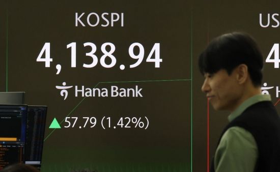 '4100' 터치한 코스피…상승분 반납하며 4080 '마감'