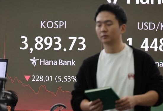 [포토] 코스피, 장중 3900 붕괴