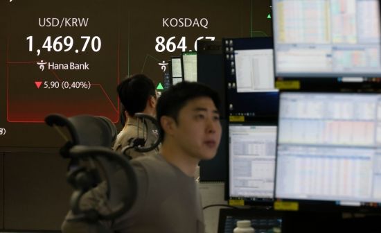 [포토] 장중 원/달러 환율 1460대로