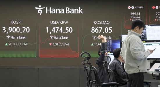 [포토] 3900선 회복한 코스피