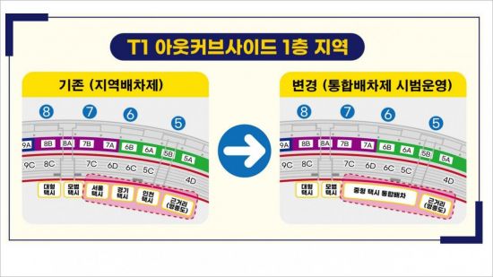 인천공항 T1서 택시승차장 '통합배차제' 시범운영
