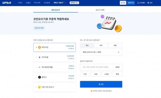 업비트 '코인 모으기' 투자 4400억원 돌파
