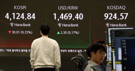 약보합 출발 코스피…4100대 유지중