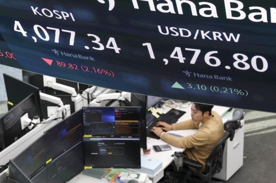 [포토] '코스피 하락-원달러 환율 상승 출발'
