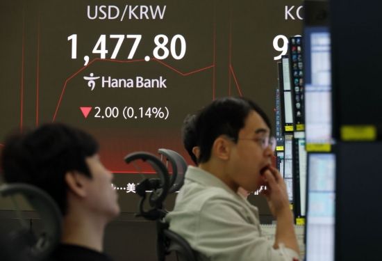 [포토] 1477원대 장을 시작한 원/달러 환율
