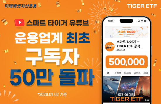 ETF 유튜브 채널 '스마트 타이거' 구독자 50만 돌파…운용업계 최초