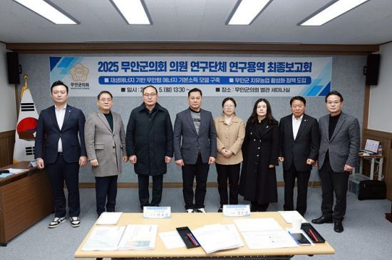 무안군의회, 의원연구단체 연구용역 최종보고회 성료