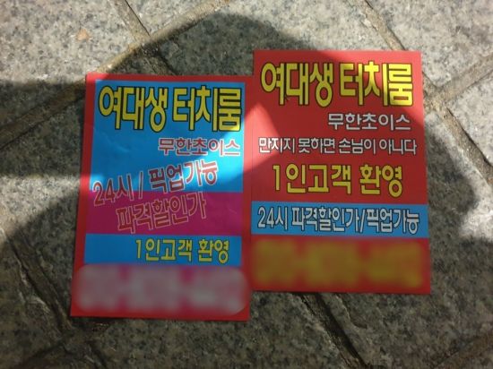 "여대생 터치룸" 낯 뜨거운 강남 전단지 일당 338명 적발