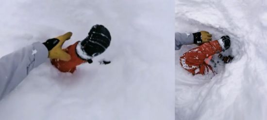 눈 속에서 나온 '손 하나'…알프스서 기적 같은 구조