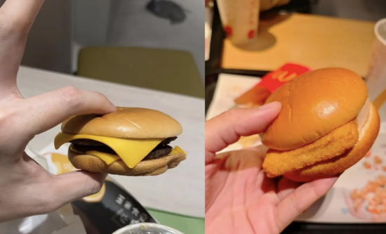 "이 크기가 맞아?" "마카롱인줄"…맥도날드 햄버거 크기에 뿔난 중국인들