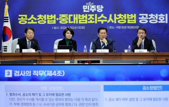 "검사 수사 못해" vs "가능성 남아 있어"…與, 검찰개혁 공청회, 수사·기소분리 공방