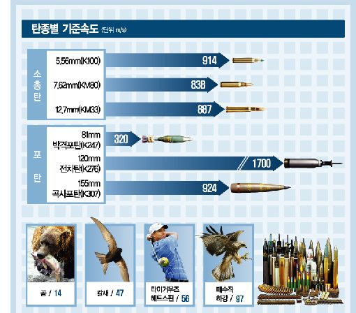 가장 빠른 총알과 포탄의 위력