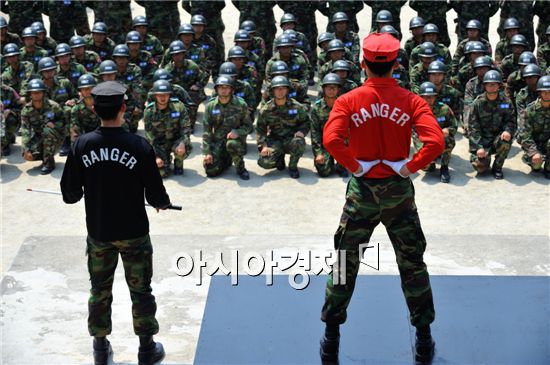 육군부사관학교 유격훈련현장