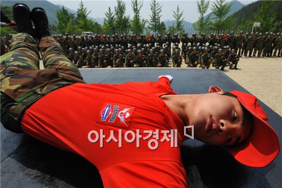 육군부사관학교 유격훈련현장