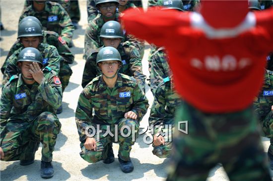 육군부사관학교 유격훈련현장