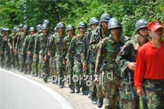 육군부사관학교 유격훈련현장