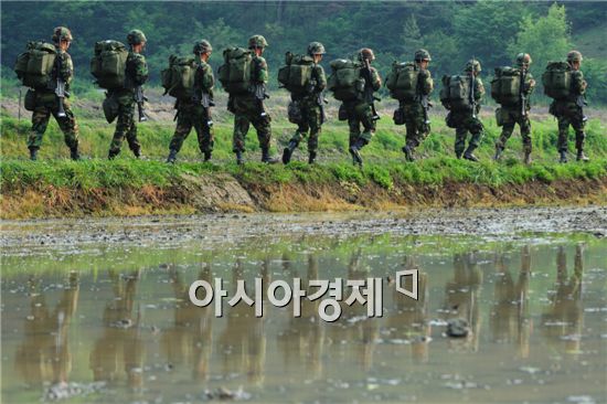 육군부사관학교 유격훈련현장