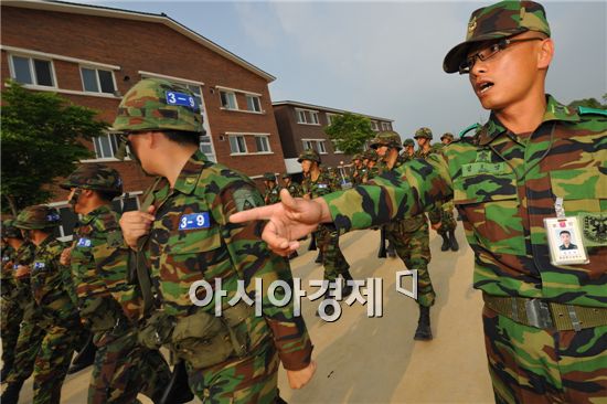 육군부사관학교 유격훈련현장
