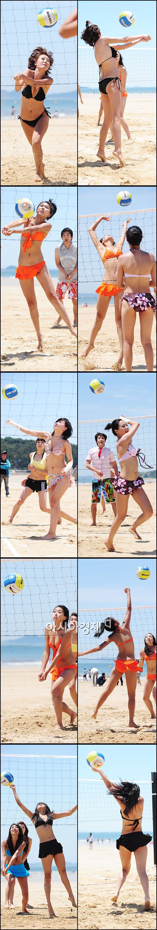 [핫포토]레이싱걸 7인의 코피 터지는(?) '비키니 비치발리볼' 대결