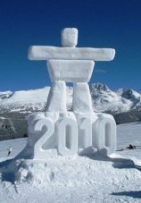 눈으로 만든 2010 벤쿠버 동계올림픽 엠블럼