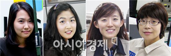 (왼쪽부터) 강해린 LIG넥스원 연구원, 박수정 삼성탈레스 연구원, 이서희 퍼스텍 연구원, 윤지애 한국항공우주산업 연구원