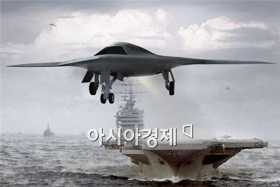 미해군이 개발한 무인전투기 X-47  <사진출처=유용원의 군사세계>