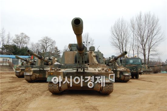 지상전에 대비해 육군이 9사단에 배치한 K-9자주포