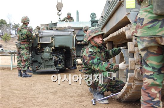 일일정비는 20가지 항목으로 나눠져 있으며 탑승인원인 5명이 자체적으로 점검한다.