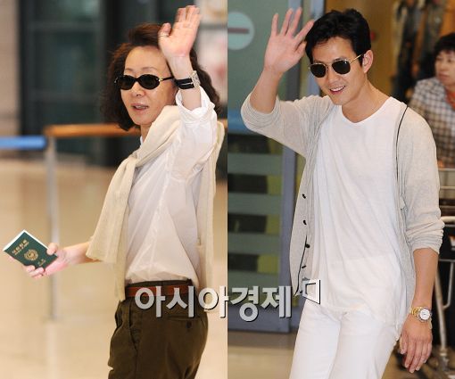 [포토]윤여정-이정재, 입국하는 '하녀' 주역들