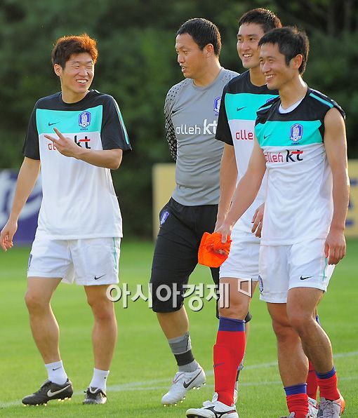 [포토]박지성 '대표팀 분위기 메이커'