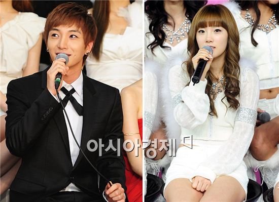 Super Junior member Lee Teuk (left) and Girls' Generation member Taeyeon [Asia Economic Daily]