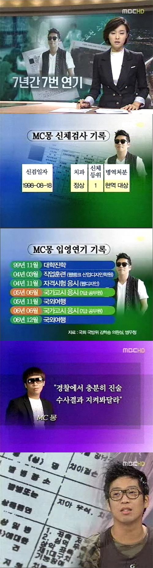 '병역비리혐의' MC몽, 7년간 7번 입대연기…이유도 각양각색