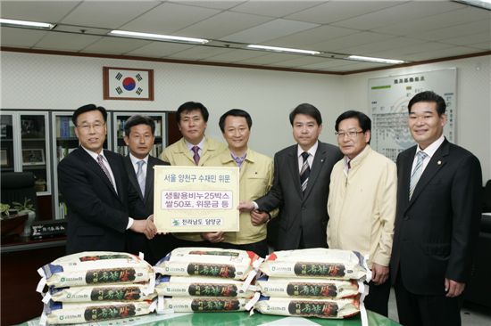 순천시, 담양군 자매도시 양천구 수해복구 힘 보태