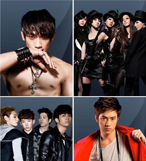 2nd line-up of Asia Song Festival (from left to right): Rain, Kara, 2AM and Film