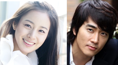 Korean actress Kim Tae-hee (left) and actor Song Seung-hun (right) [Namoo/Storm S]
